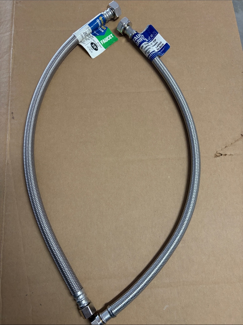 20in. Stainless Steel Braided Supply Lines - Pair